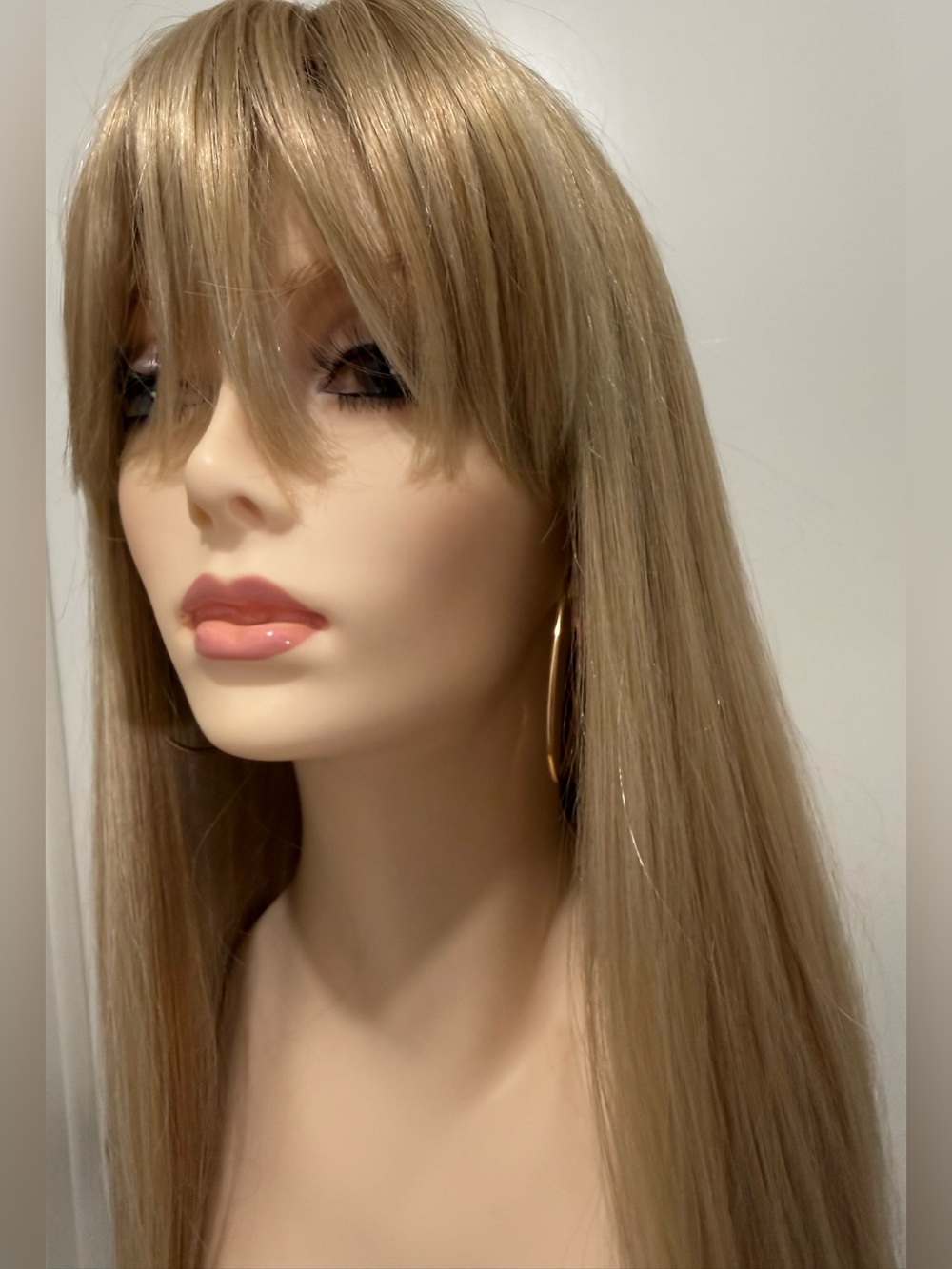 HAIR, 22” Straight Center Part Long Bangs Blonde